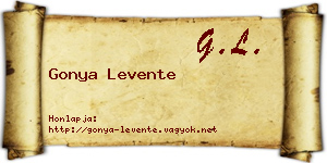 Gonya Levente névjegykártya
